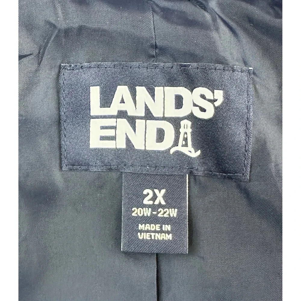 Lands End Women's Blue Tweed 3 Button Cotton Jacket sz 2X (15618) - Picture 6 of 8